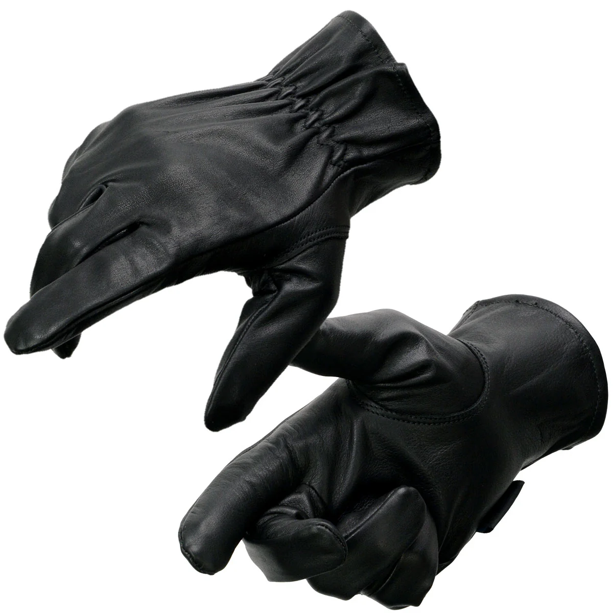 Innovative Milwaukee Leather MG7596 Men’s Black Leather Motorcycle Rider Unlined Gloves w Cool-Tec Leather Treatement Proven