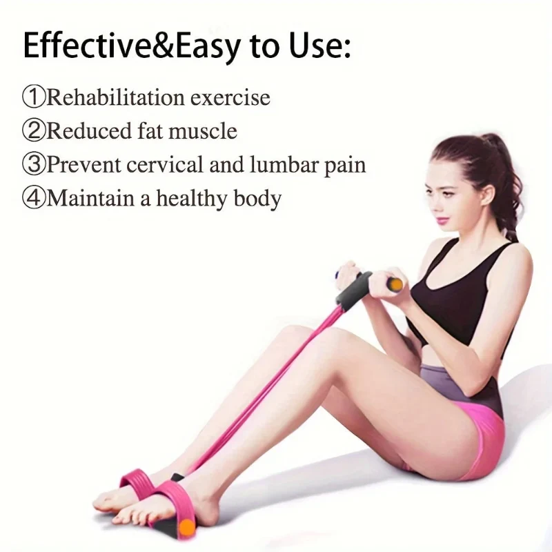 Authentic Elastic Resistance Exercise Band with Foam Handle – Pedal Puller Fitness Tool Next-Generation