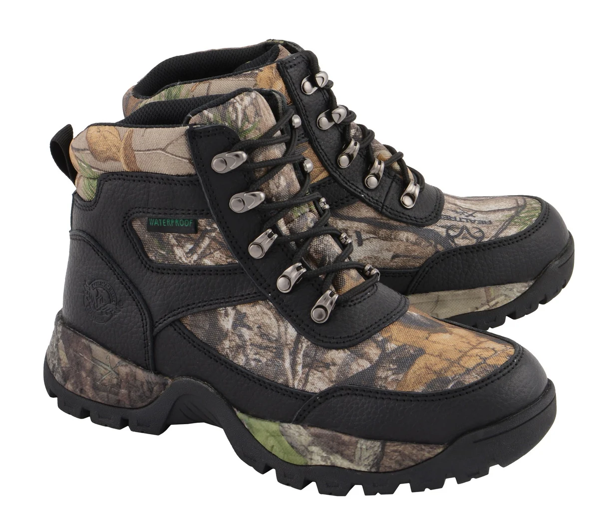 Carefully Designed Milwaukee Leather MBM9140 Men’s Black Waterproof Hiking Boots with Mossy Oak Print Durable