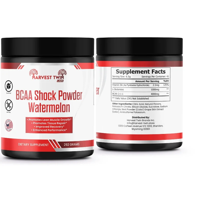 Pure Harvest Twin Labs BCAA Shock Powder Watermelon Dietary Supplement 292g World-Class