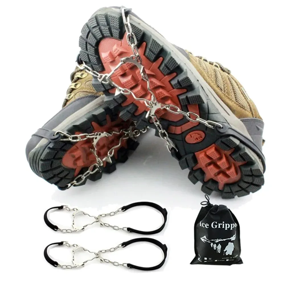 Advanced 1 Pair Anti-Slip Ice Gripper Crampons – 6-Tooth Steel Snow Cleats for Boots Safe