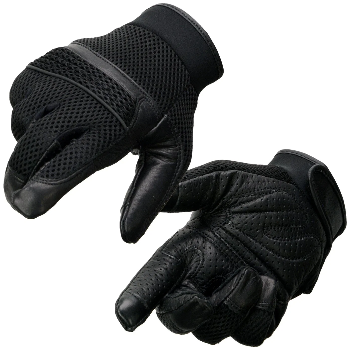 Fine Milwaukee Leather MG7503 Men’s Black Leather i-Touch Screen Compatible Mesh Racing Motorcycle Hand Gloves W Reflector Genuine