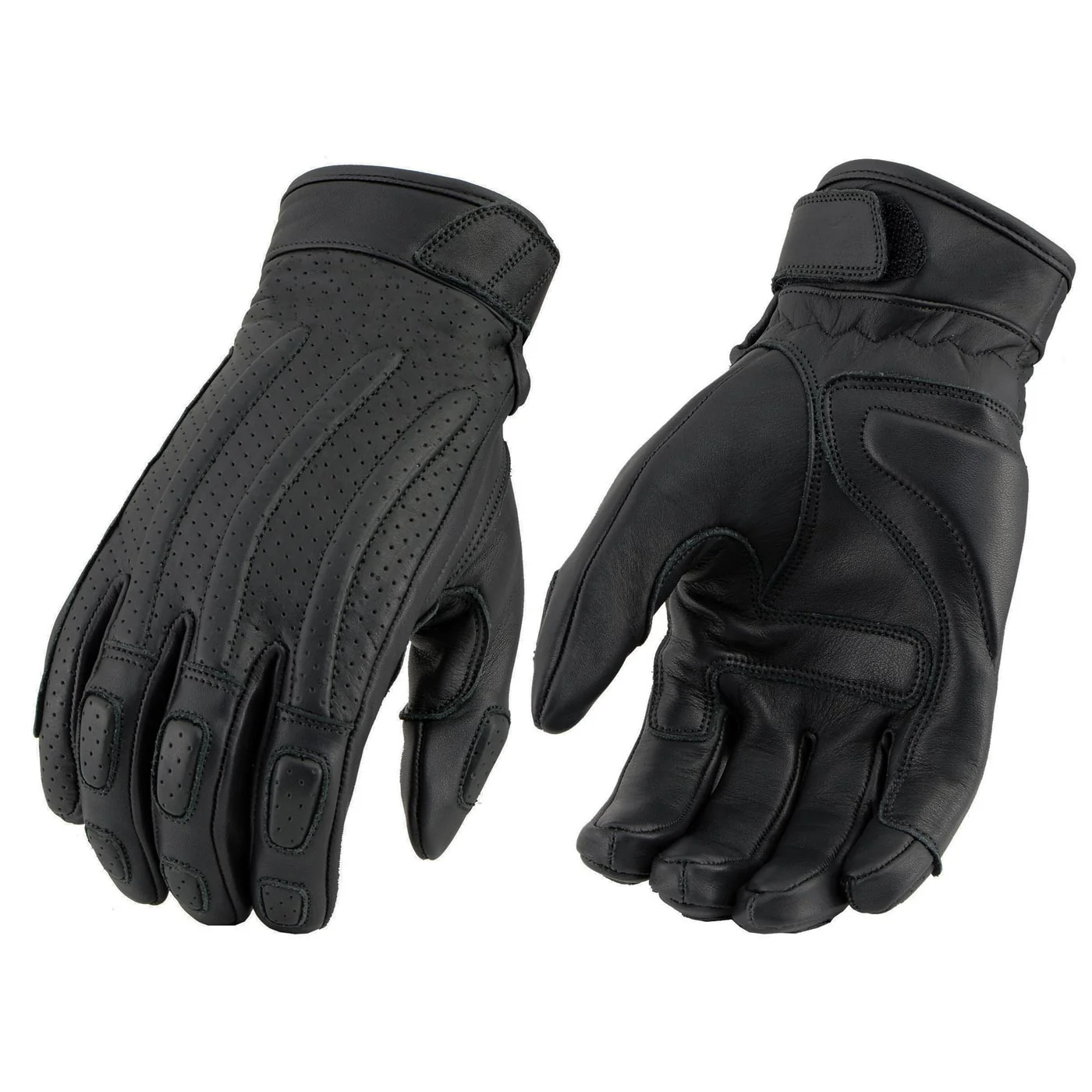 Flexible Milwaukee Leather MG7526 Men’s Black Leather i-Touch Screen Compatible Gel Palm Racer Motorcycle Gloves w Finger Protection Artisan