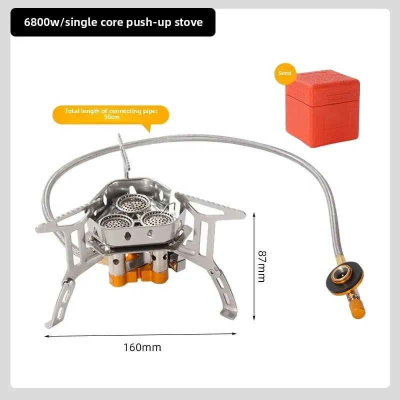 Smart Portable 3-Burner Camping Stove – Windproof Butane Gas Stove with Ignition for Outdoor Cooking Clean