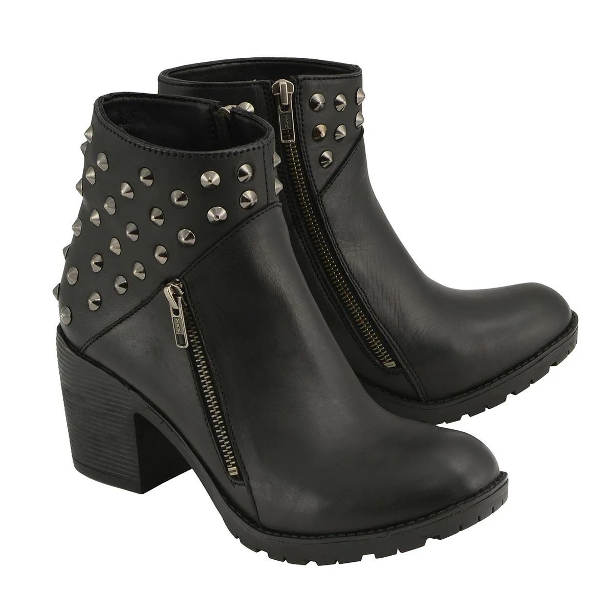 User-Friendly Milwaukee Leather MBL9402 Women’s Black Spiked Side Zipper Fashion Boots with Platform Heel Fine Crafted