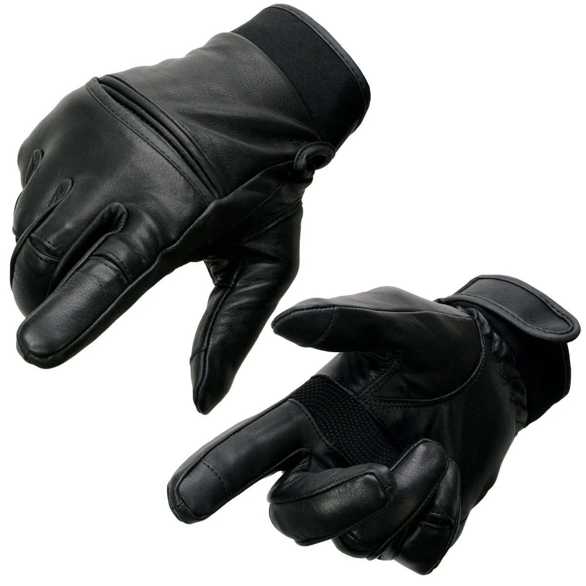 Pure Milwaukee Leather MG7525 Men’s Black Leather i-Touch Screen Compatible Gel Palm Motorcycle Hand Gloves W Flex Knuckle Professional