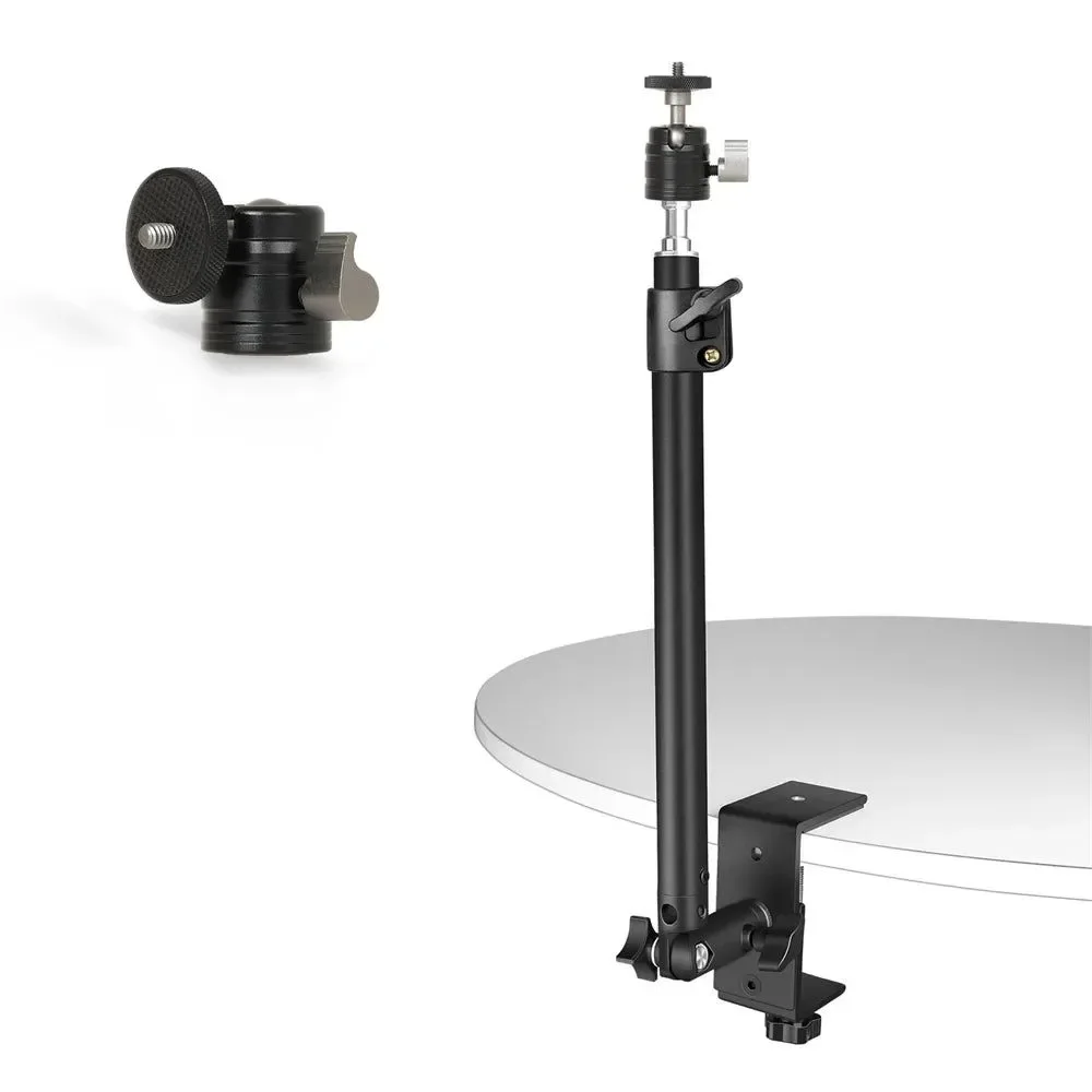 Elite Adjustable C-Stand Tripod with Ball Head – Desktop Monitor DSLR Mount High-Grade