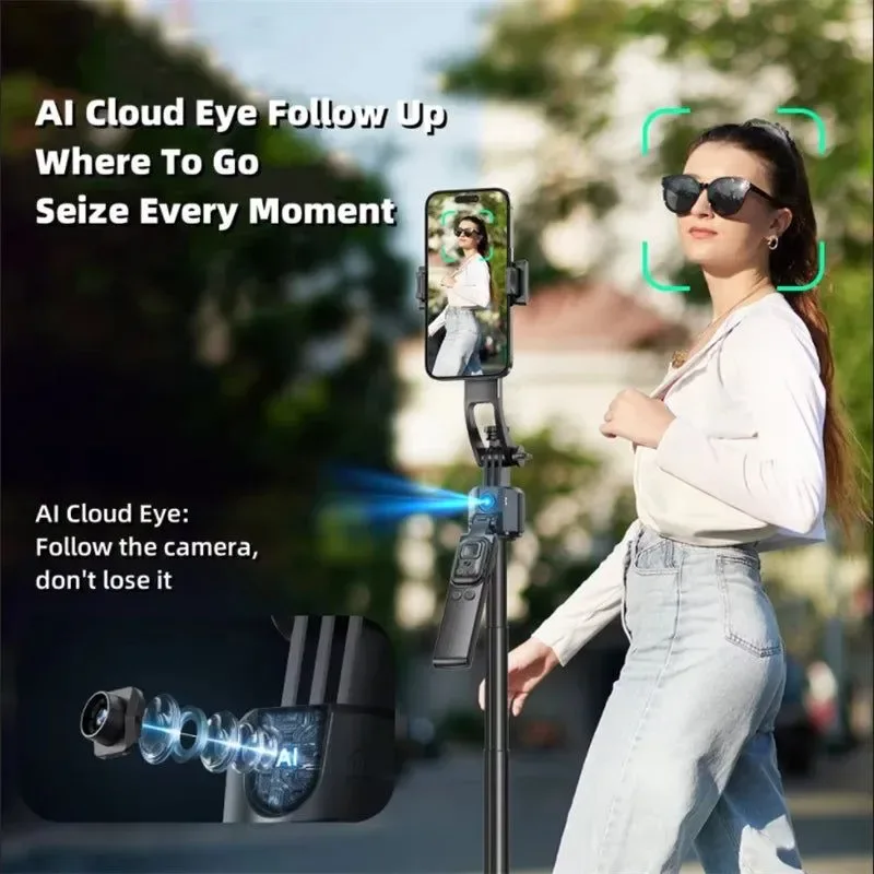 User-Friendly AI Tracking Selfie Stick – 360° Auto-Follow Tripod with Bluetooth Remote Excellent