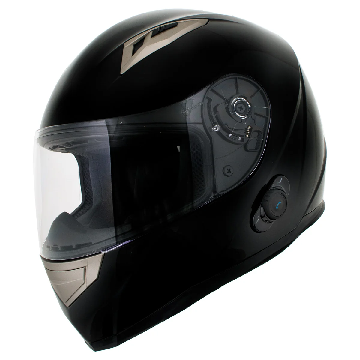 Original Design Milwaukee Helmets H500 Flat Black Chit-Chat Black Full Face Motorcycle Helmet with Wireless Communication Crafted