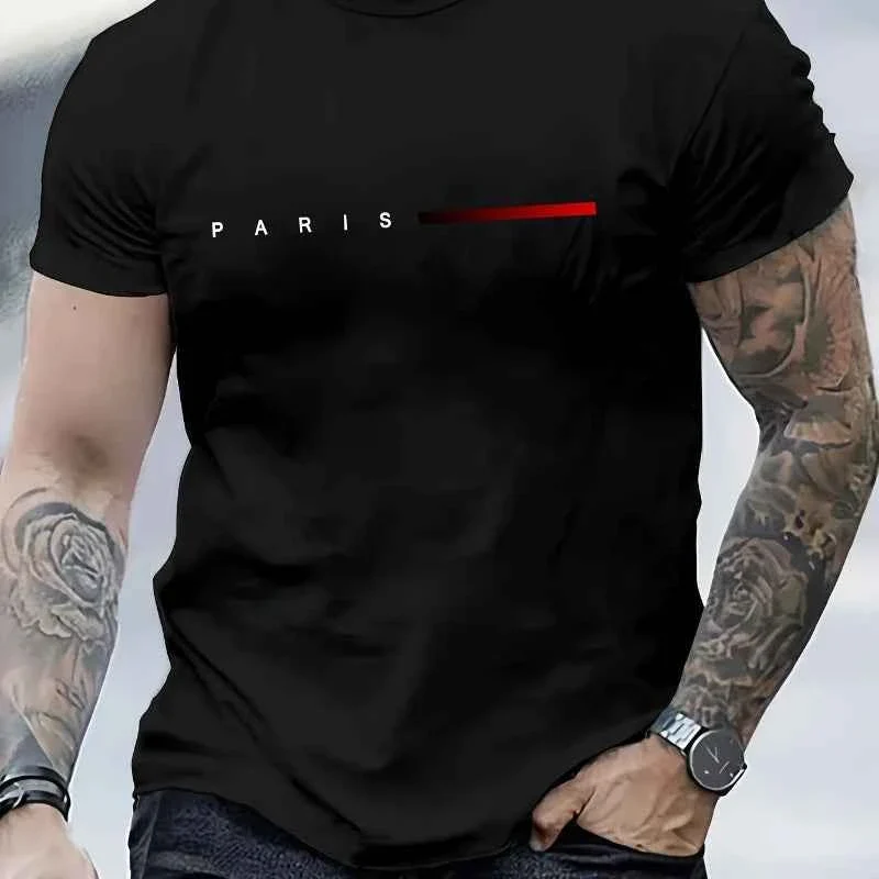 Natural Paris Minimalist Logo T-shirt – Stylish Casual Wear for Men Black White Options Efficient