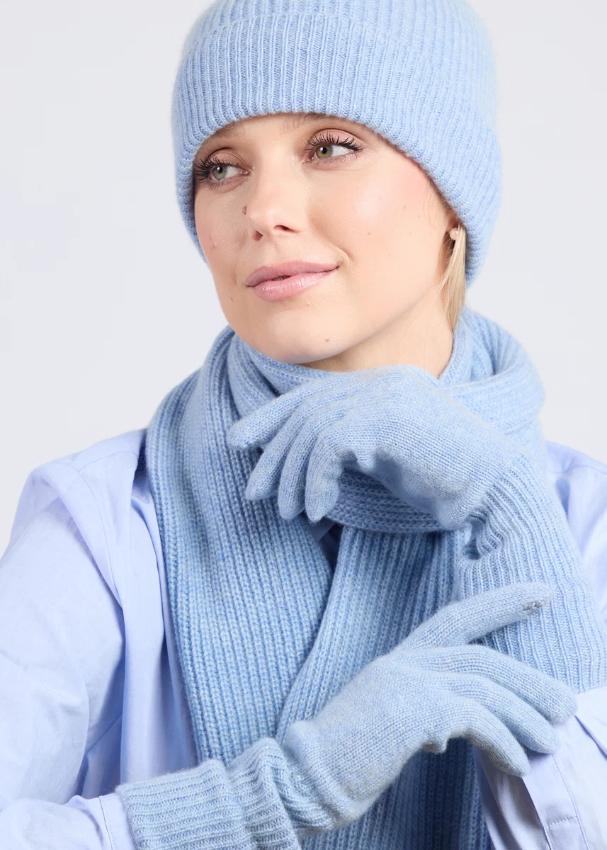 Green Foxford Blue Cashmere Gloves Unique