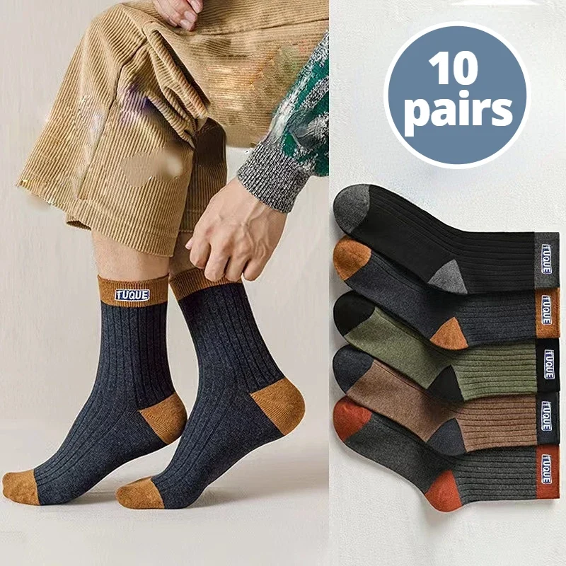 Classic Men s Cotton Crew Socks – Comfortable Durable 10-Pair Pack Multi-Color Options Functional