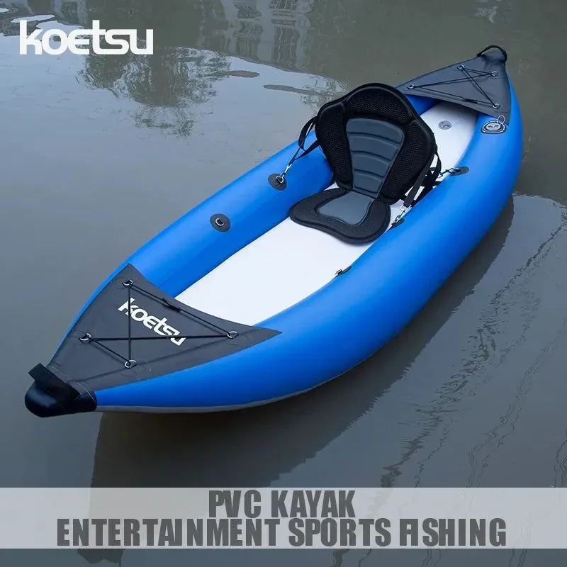 Reusable Lightweight Stable PVC Inflatable Kayak for Single or Tandem Adventures Convenient