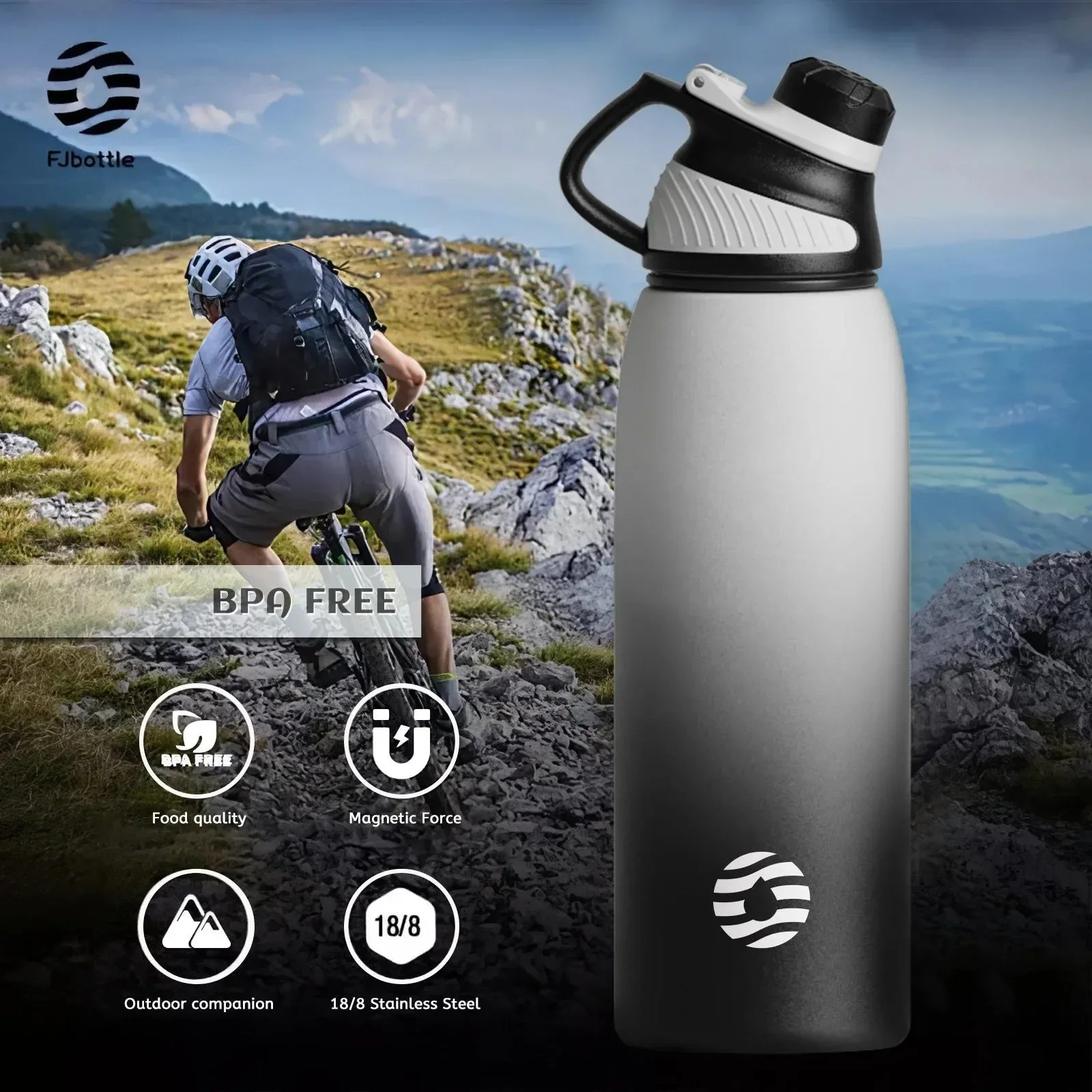 Proven 1500ml Stainless Steel Vacuum Flask – Magnetic Lid 24-Hour Cold 12-Hour Hot Insulation for Sports Outdoor Use Contemporary