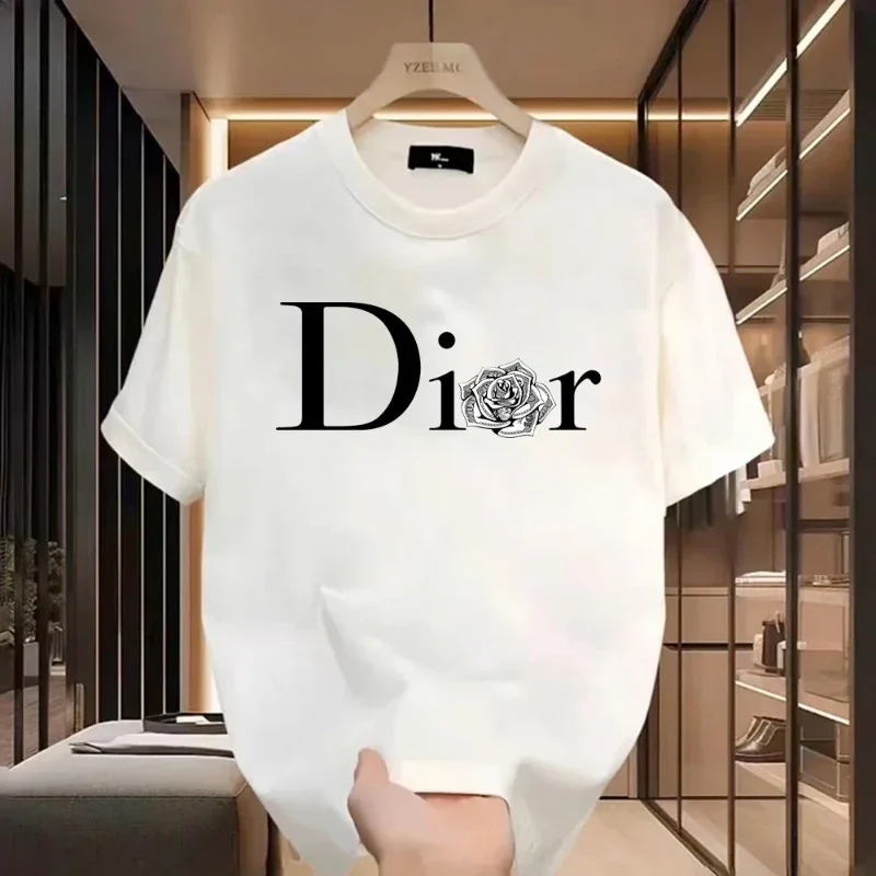 Excellent Dior Logo Graphic T-shirt – Stylish Casual Wear for Women Black White Options Organic