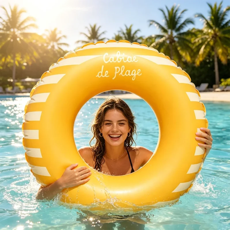 Sustainable Inflatable Swim Rings – Fun Pool Floats for Kids Adults Flexible