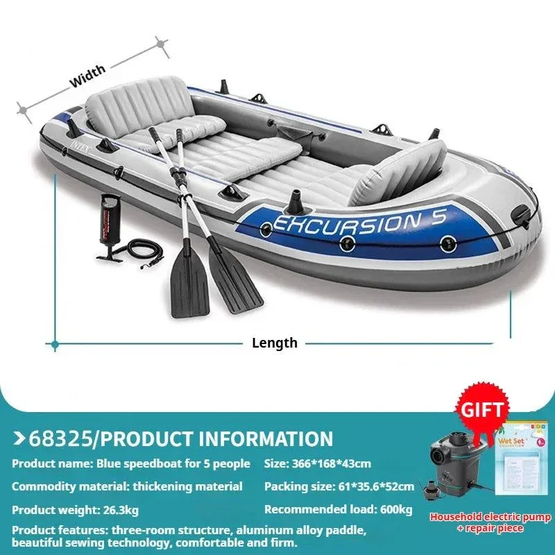 Smart Heavy-Duty 1-3 Person Inflatable Boat Fishing Dinghy with Detachable Seats Foldable Kayak Design Genuine