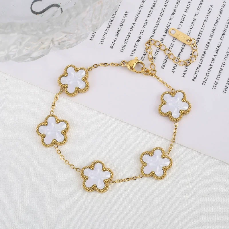 Exclusive Clover Charm Bracelet Set – Gold-Tone Chain Bracelets with Multi-Color Clover Charms Effective