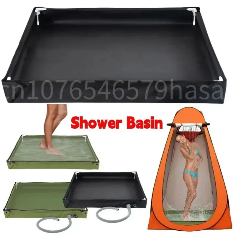 Soft Portable Shower Tray Floor Base 80cm Foldable Camping Shower Pan Pet Bath Basin Modern