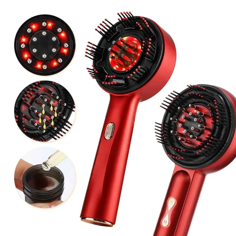 Professional Electric Scalp Massage Comb with Light Therapy Oil Applicator Luxury