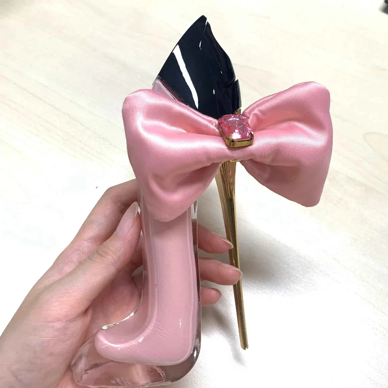 Traditional High Heel Perfume Bottle with Bow Design – Pink Shoe Style Fragrance Bottle High-Grade