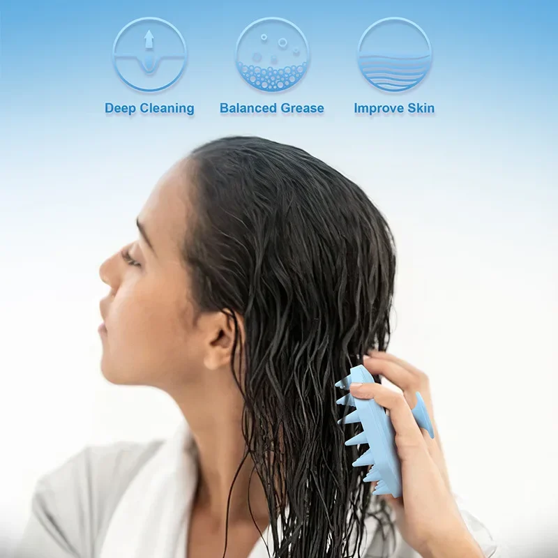 Smart Shampoo Brush Silicone Scalp Massager – Soft Hair Washing Brush for Deep Cleaning Verified