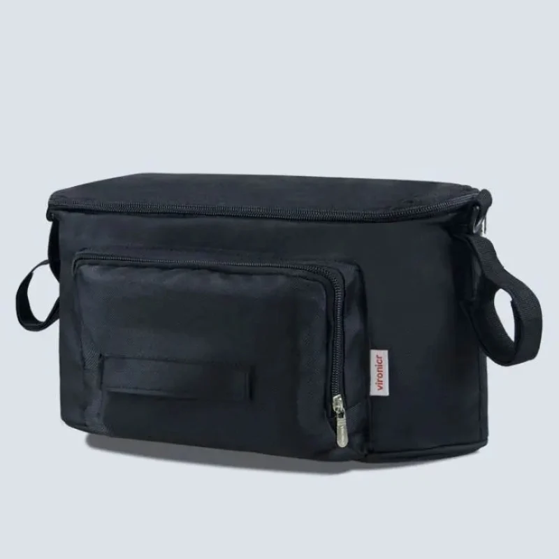 Long-Lasting Baby Stroller Organizer Bag with Zipper Closure Front Pocket Side Loops – Black Unique