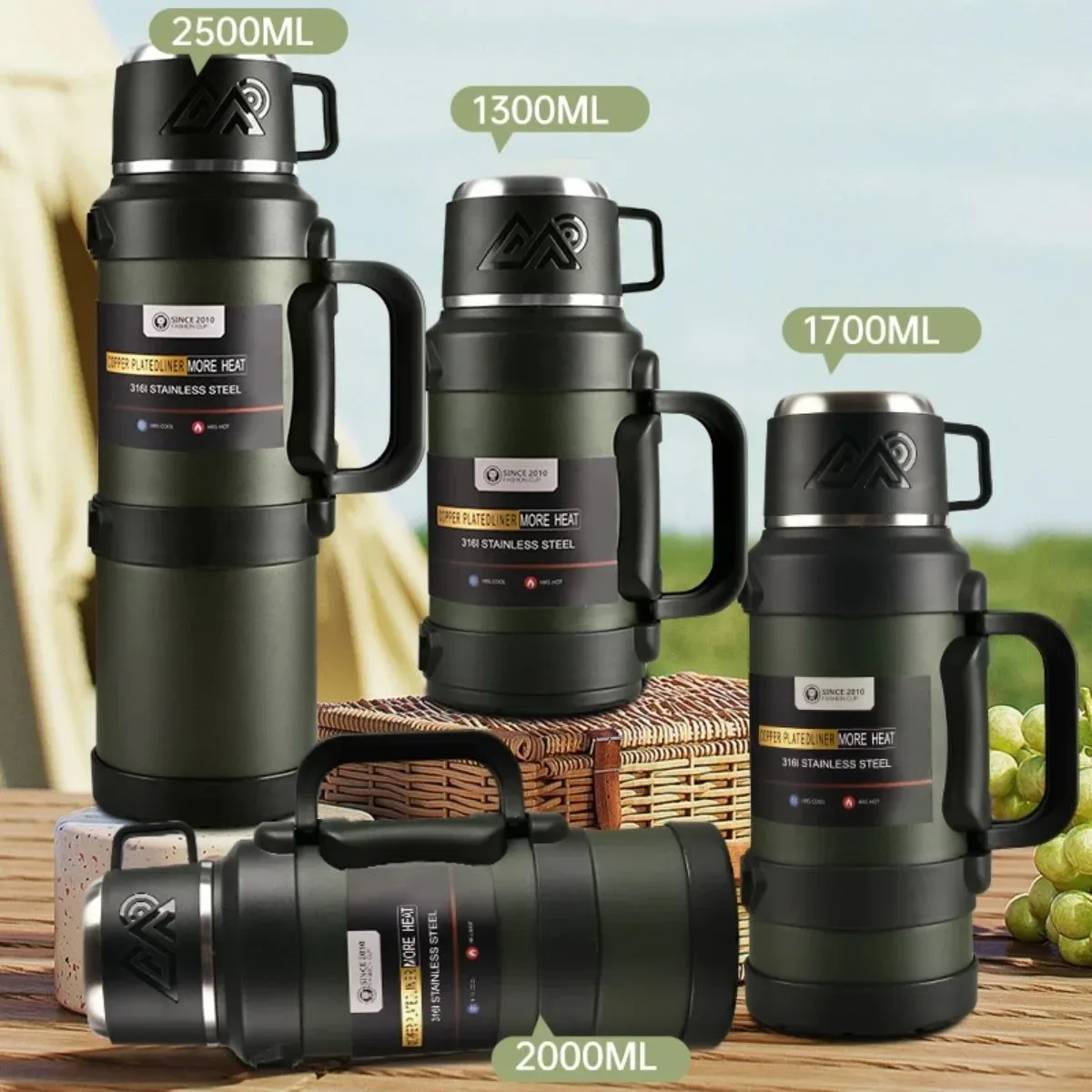 Enhanced 72-Hour Stainless Steel Thermos – Large Capacity Insulated Water Bottle with Handle Outstanding