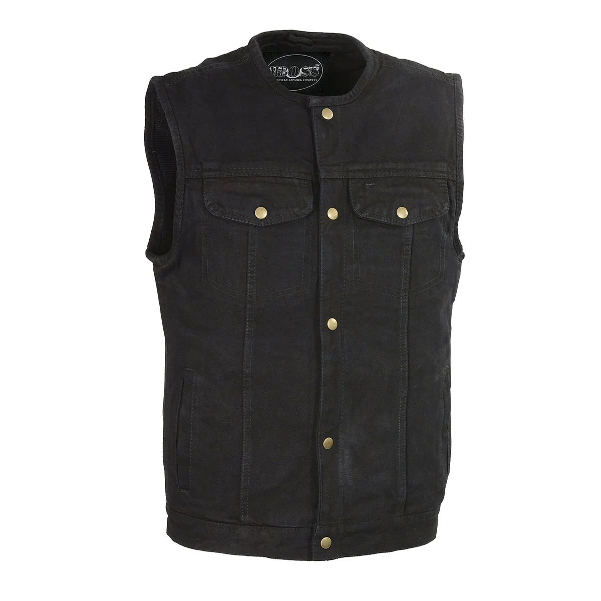 Original Design M-Boss Apparel BOS13521 Men’s Black Denim Club Style Motorcycle Rider Vest with Conceal Carry Pockets Superior