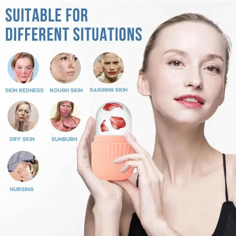 Outstanding Ice Face Roller Ice Cube Beauty Massage Tool – Silicone Ice Mold Facial Roller for Eye Puffiness and Skin Care Optimized