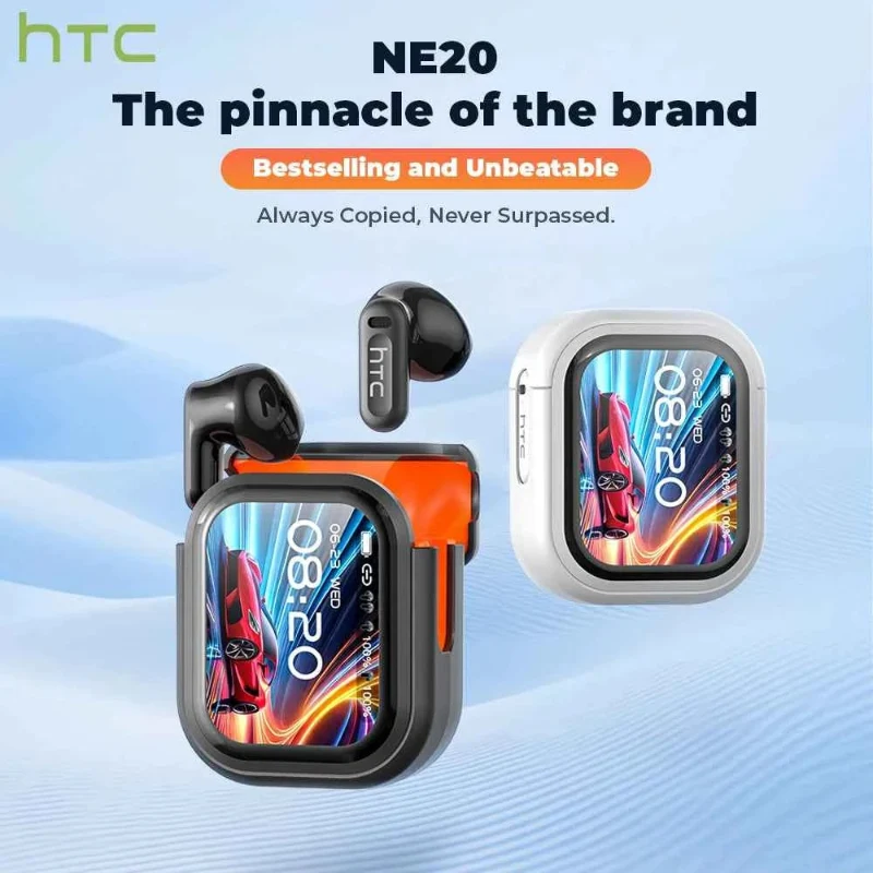 Modern htc NE20 True Wireless Earbuds with Smart Display Charging Case In-Ear Design Original