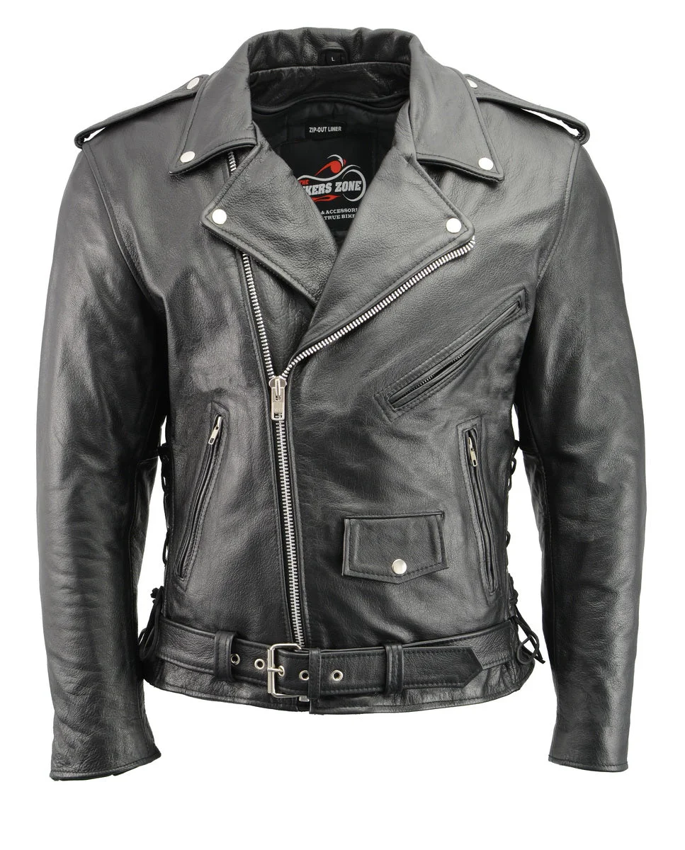 Stylish Men s Premium Buffalo Black Leather Motorcycle Jacket with CE Armor Protection BZ1512 Organic