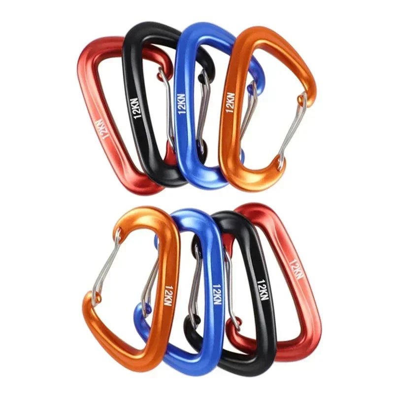 Classic D-Shaped Carabiner Clips 1 8 PCS – 12KN Heavy Duty Aluminum Hooks for Camping Hammocks Outdoor Gear Prestigious