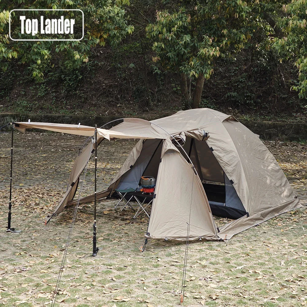 Outstanding 2 Person Hot Tent with Stove Jack – 4 Season Waterproof Camping Tent with Snow Skirt Extended Vestibule Elegant