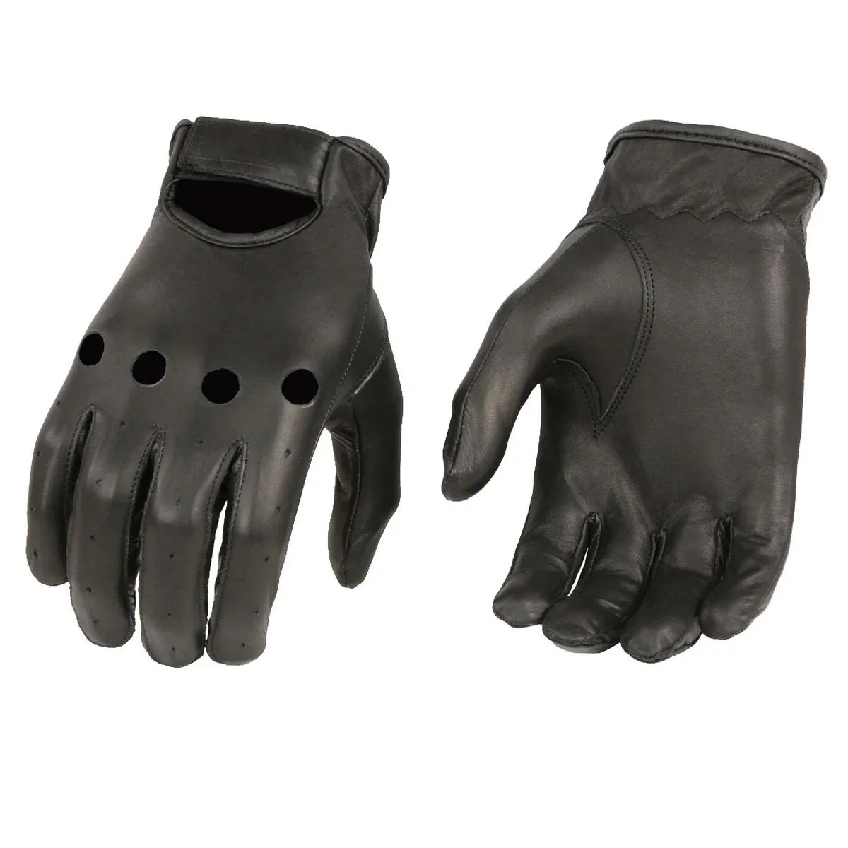 Authentic M Boss Motorcycle Apparel BOS37534 Men’s Black Unlined Leather Classic Style Driving Gloves Safe