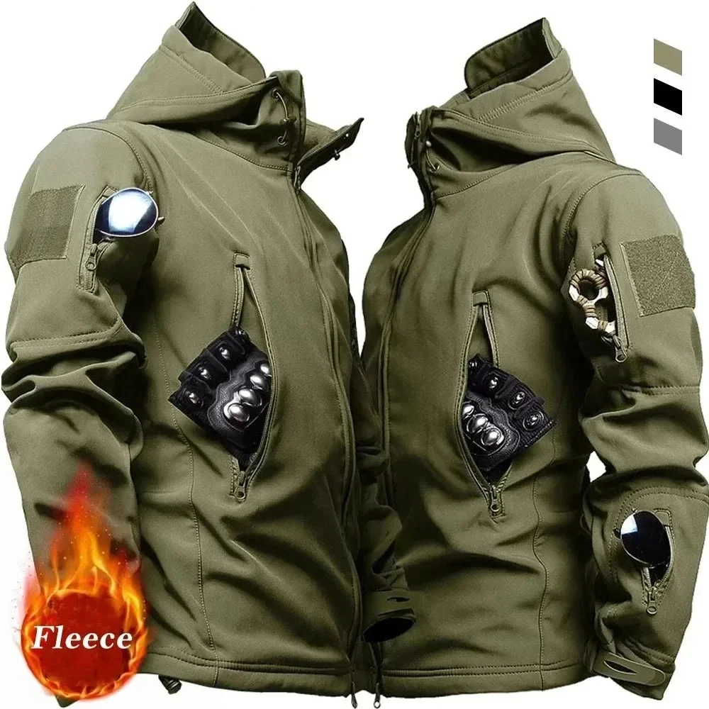 Official Men s Tactical Hooded Jacket – Waterproof Softshell Military Utility Bomber for Outdoor Casual Wear Unique