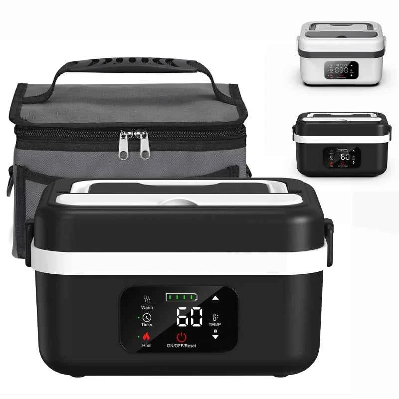 Reusable Wireless Electric Insulated Lunch Box 8000mAh Battery 60W Heating Food Warmer with 1L Stainless Steel Container Unique
