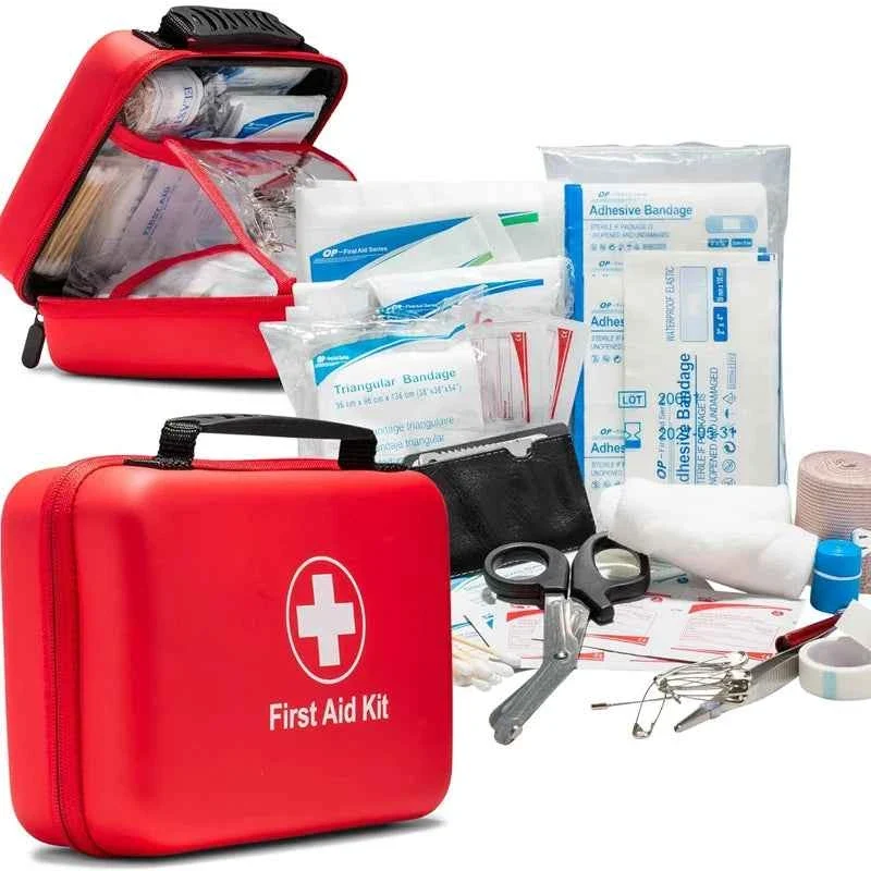Detailed 38-Piece Portable First Aid Kit with Red Zippered Medical Storage Case Official