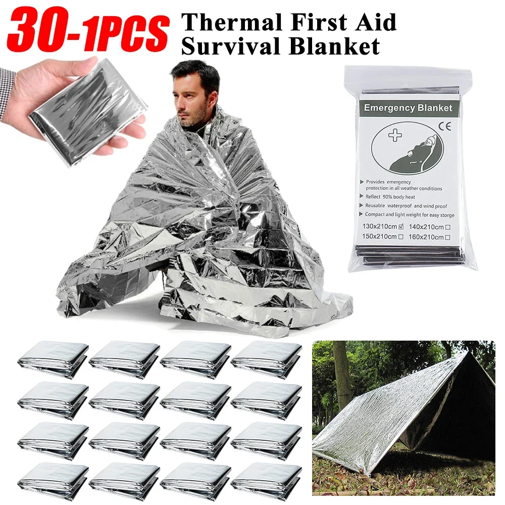 Soft Yeston Emergency Thermal Rescue Blanket – Foil Survival Blanket for Outdoor Military Use 1–30 Pack Convenient