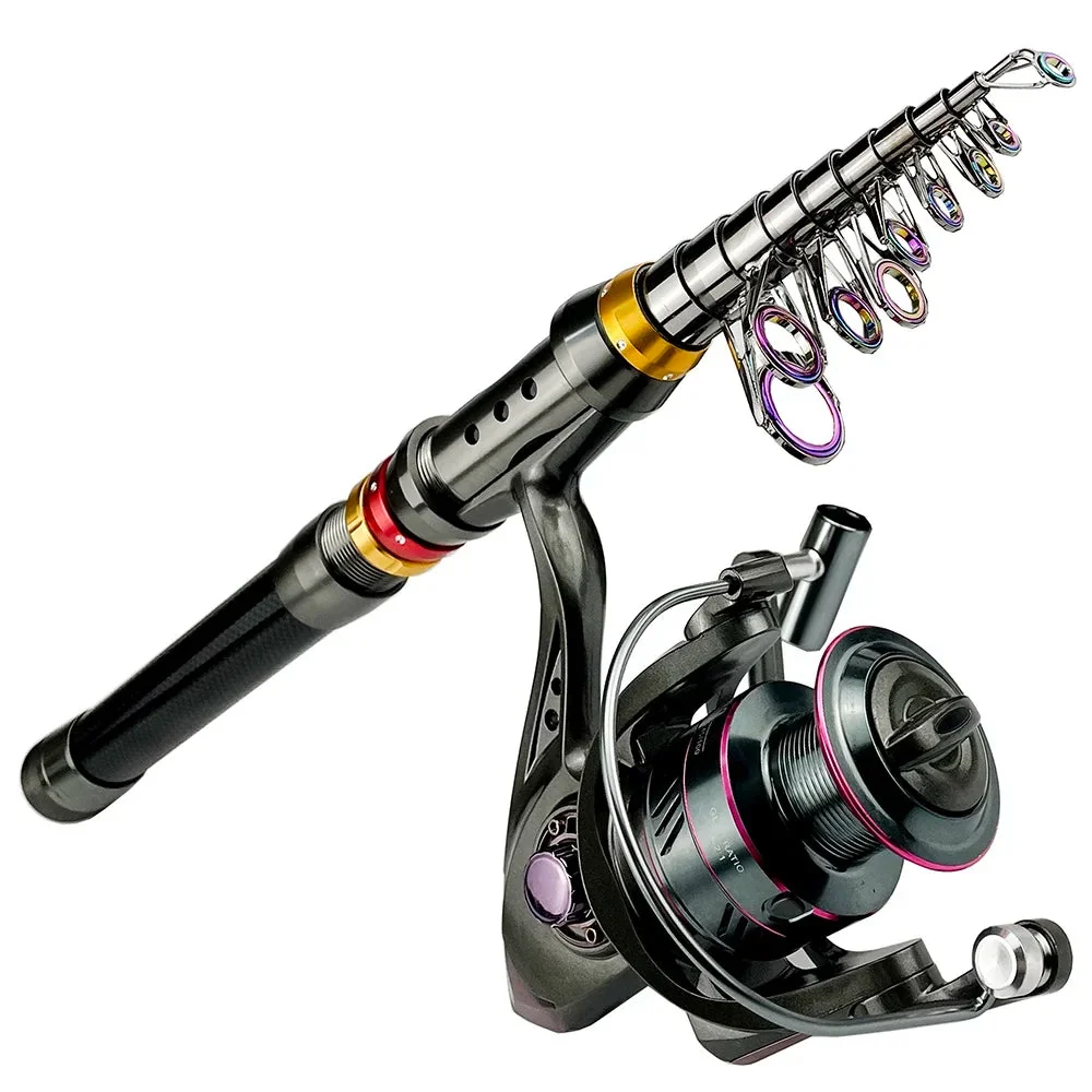 Original Design Carbon Fiber Telescopic Fishing Rod Reel Combo 1.8-3.6M Fashionable