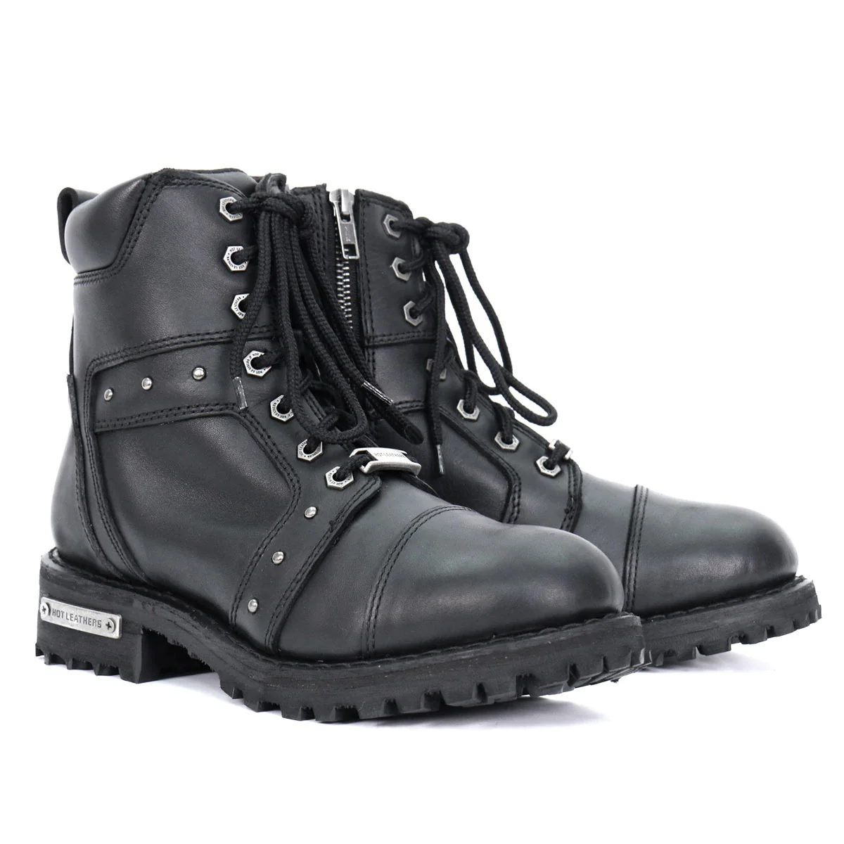 High-Grade Hot Leathers Women’s Studded Outlaw Black Logger Boots – BTL1010Studded OutlawStudded Outlaw Enhanced