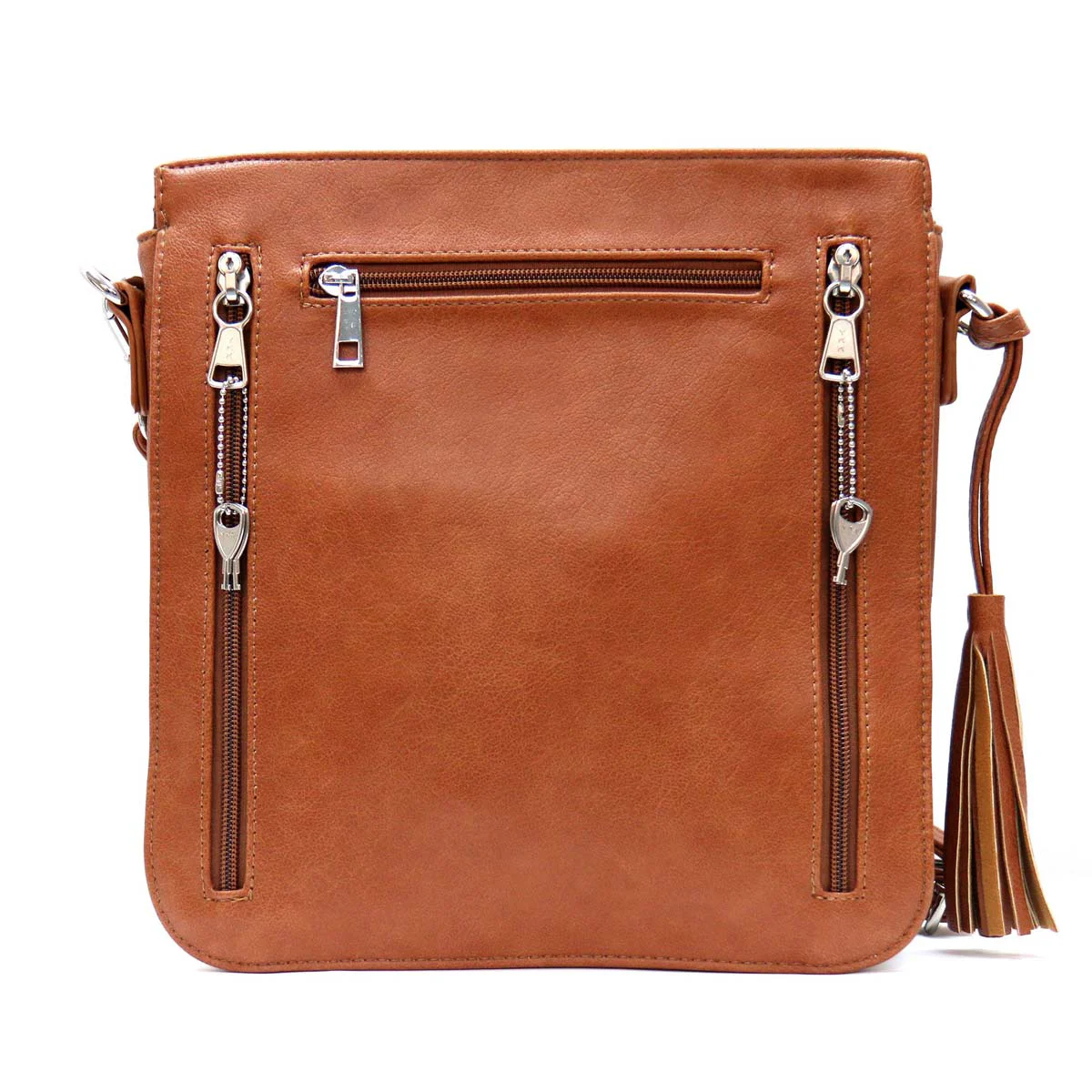 Modern Hot Leathers PUA1178 Women’s Brown Hand-Crafted Laced Concealment Purse Clean