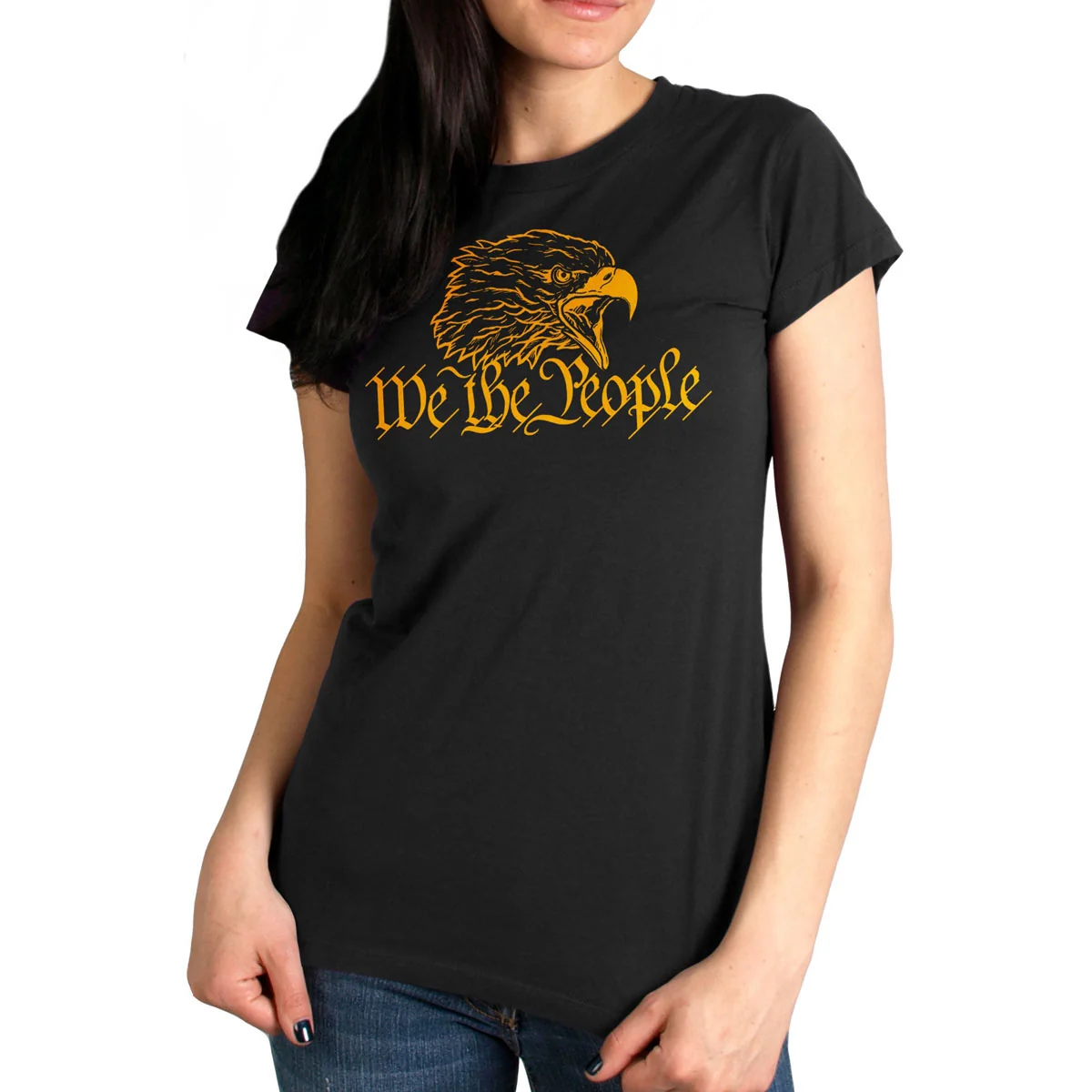 Lightweight Hot Leathers GLR1556 Women’s We the People Black Print T-Shirt Expertly Made