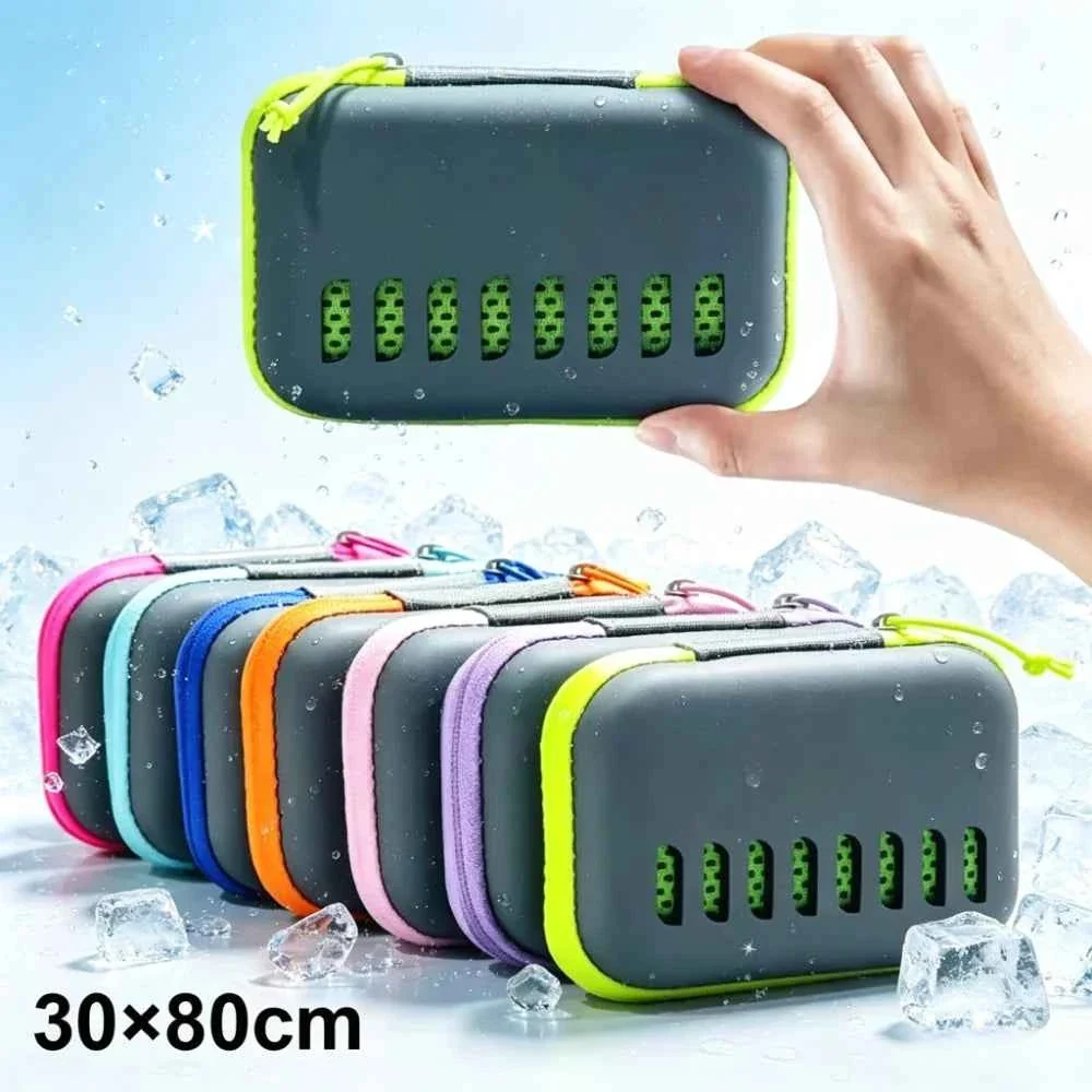 Expertly Made 30×80cm Cooling Sports Towel with EVA Case Pure