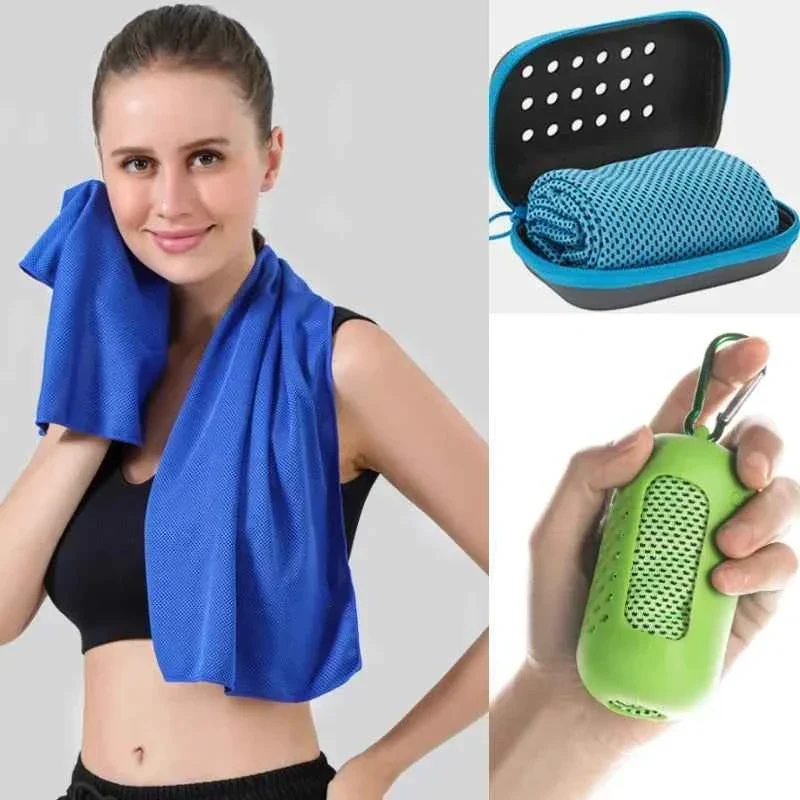 Genuine Quick Dry Cooling Towel with Portable Case for Sports Fitness and Outdoor Activities Smooth