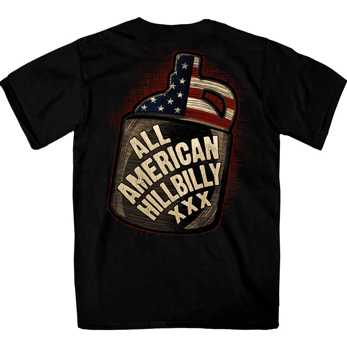 Efficient Hot Leathers GMD1517 Men’s Black All American Hillbilly Double Sided T-Shirt Smart