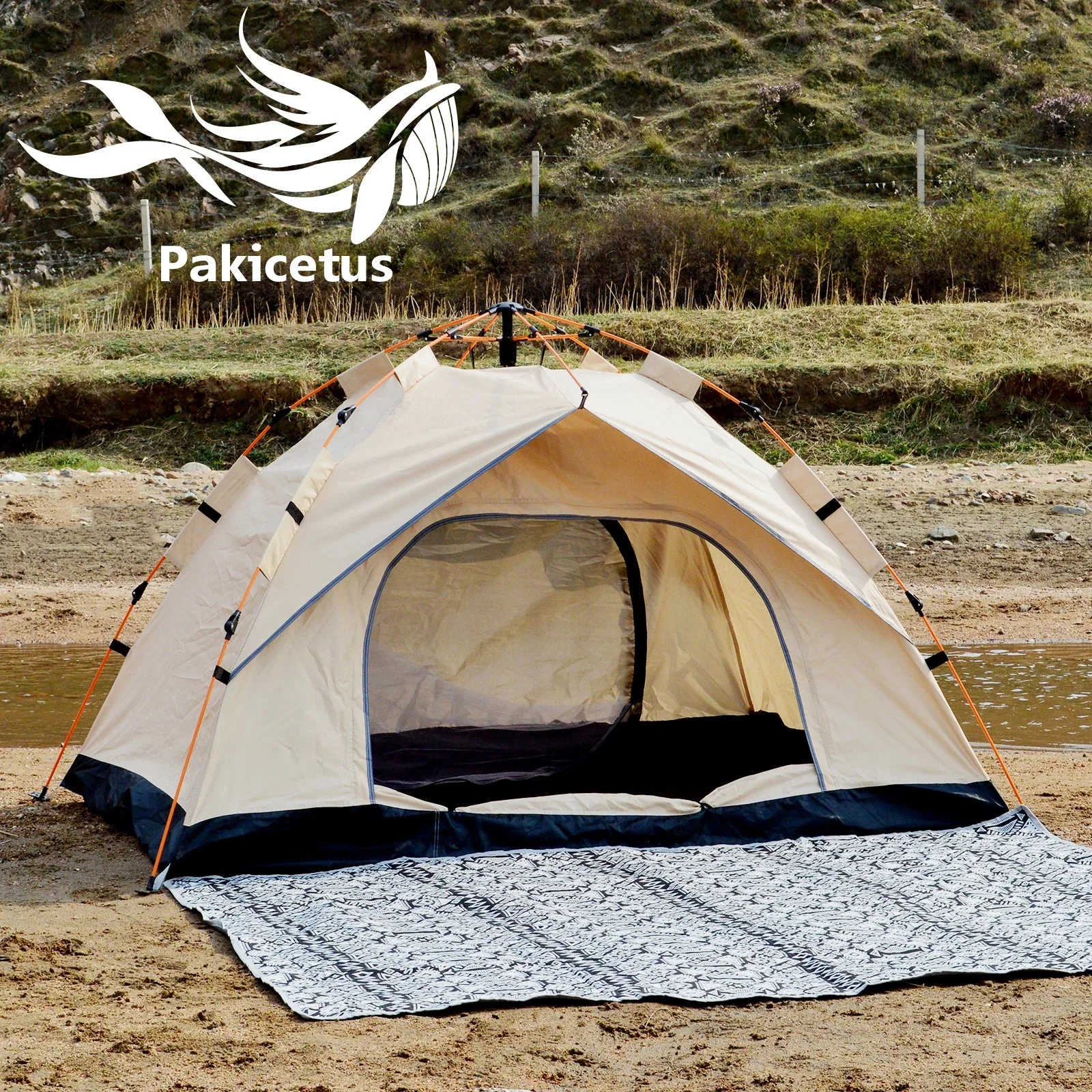 Solid 3-4 Person Instant Pop-Up Camping Tent – Dual Doors Waterproof Quick Setup Shelter Carefully Designed