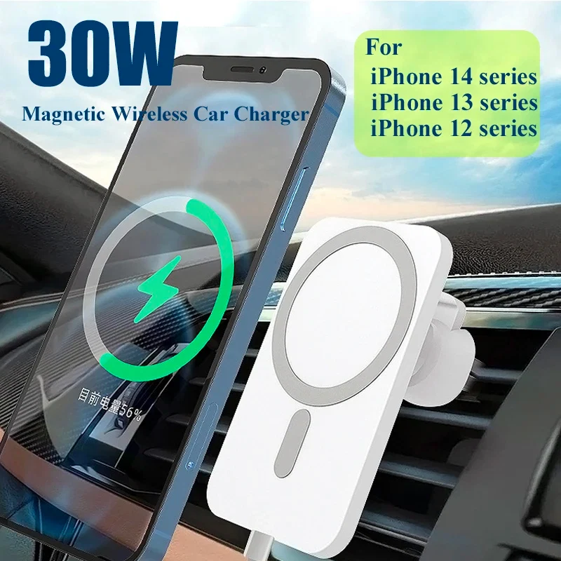 Exceptional Magnetic Wireless Car Charger 30W – Fast Charging Phone Holder for iPhone 14 13 12 Sophisticated