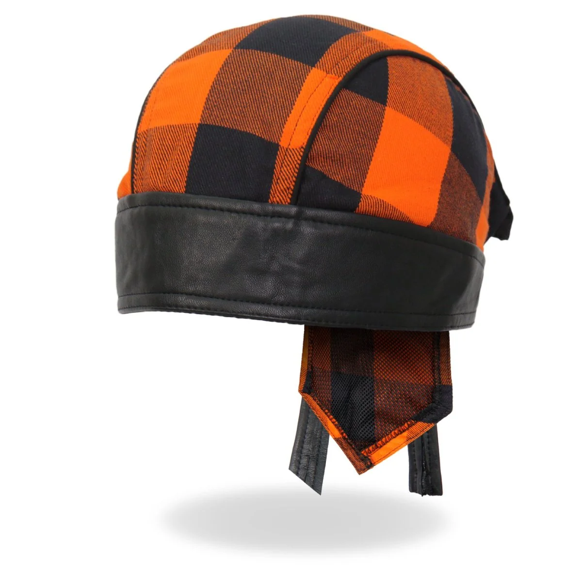 Smart Hot Leathers HWH1109 Orange Buffalo Plaid Headwrap Long-Lasting