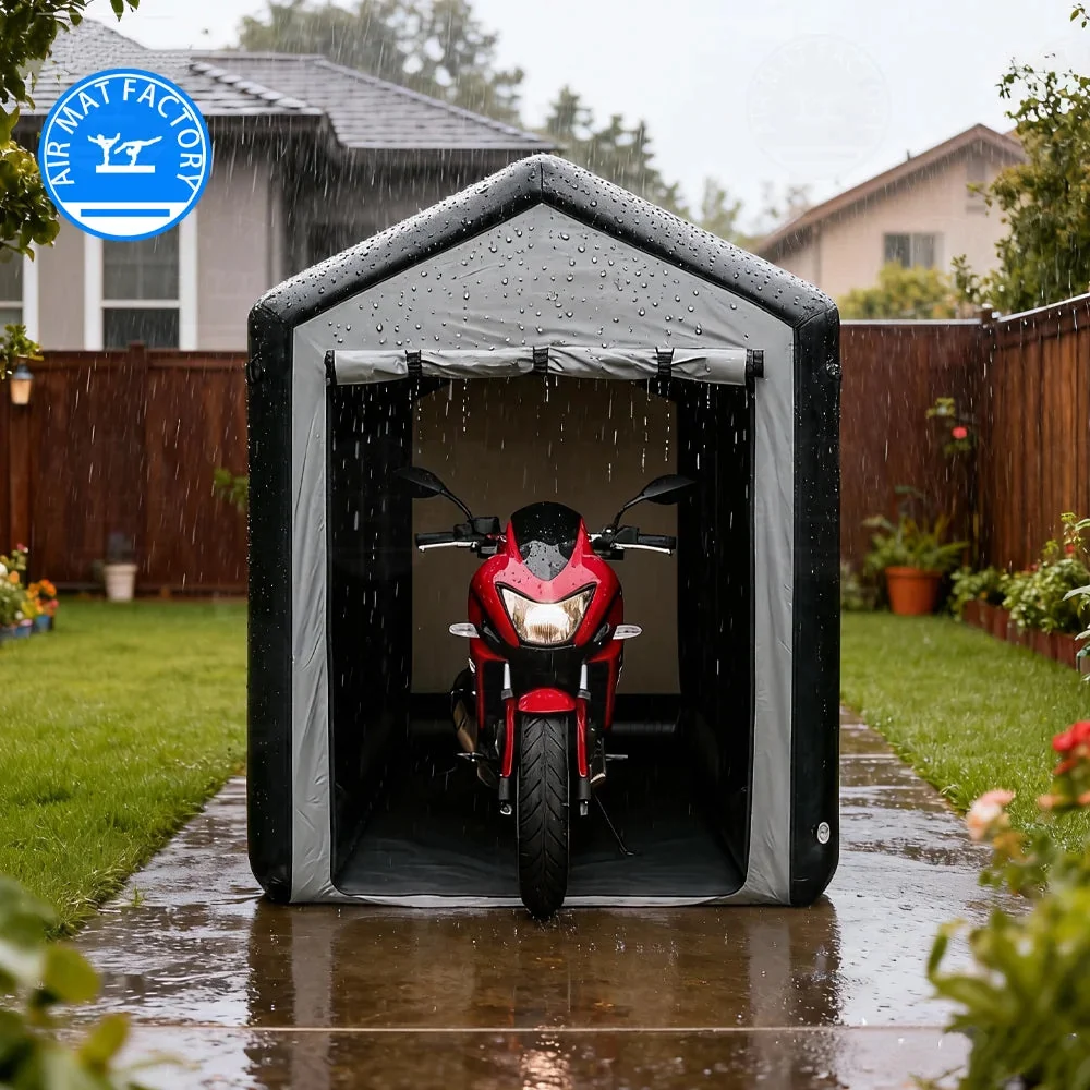 Optimized Inflatable Folding Garage – PVC Heavy-Duty Inflatable Shelter for Motorcycle Bicycle Outdoor Storage Reusable